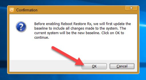 Reboot restore rx